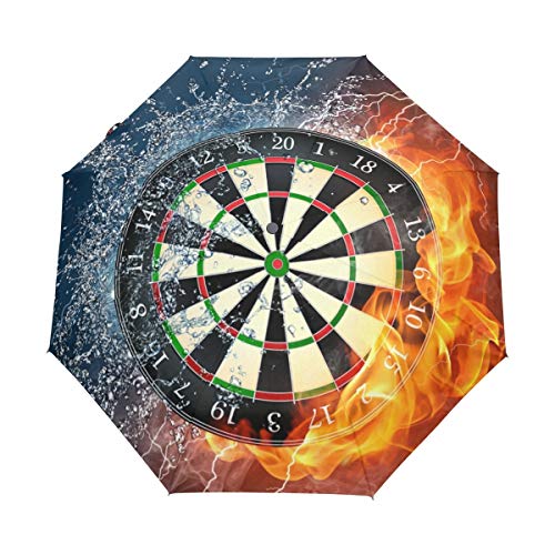 Hulahula Kunst Dart Regenschirm Auf-Zu Automatik Taschenschirm Winddichter Umbrella Klein Leicht Schirm Kompakt Schirme für Jungen Mädchen Reise Strand Frauen von BEUSS