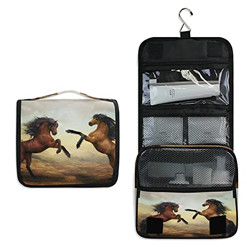Pferd Tier Hängender Kulturbeutel Faltbar Kosmetiktasche Tragbar Toilettentasche Waschtasche für Frauen Mädchen Damen von BEUSS