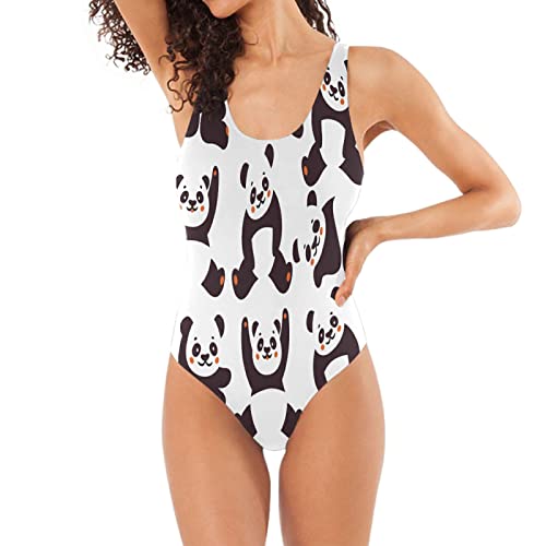 Tier Panda Niedlichen Cartoon Badeanzug Damen Badeanzüge Einteilier Bademode Sportlich Schwimmanzug Monokini für Mädchen von BEUSS