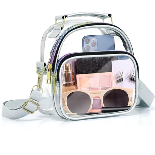 BEUTEY Transparente Bauchtasche, Stadion-genehmigt, transparente Gürteltasche für Damen und Herren, kleine, durchsichtige Umhängetasche, Stadiongenehmigt, durchsichtige Schultertasche, von BEUTEY