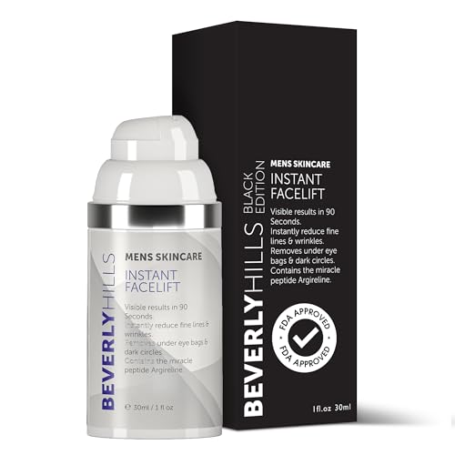 Beverly Hills Liquid Miracle Facelift Serum für Männer | Anti-Aging Augenserum gegen Falten, Augenringe & Tränensäcke | Straffendes Skincare Kosmetik Serum mit Argireline Peptid | 30ml von BEVERLY HILLS