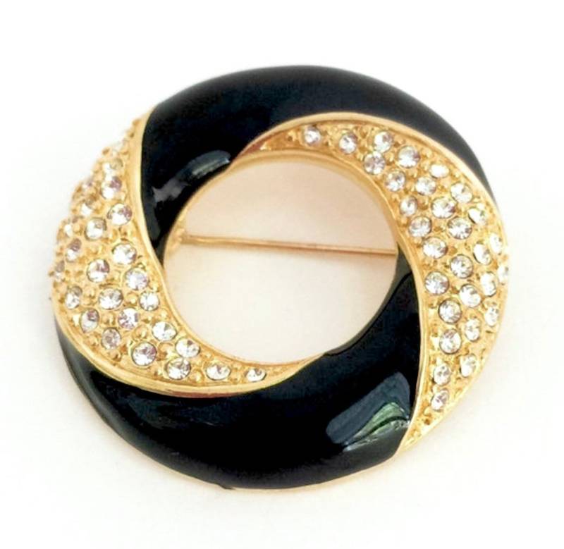 Vintage Signiert Napier Susan Caplan Schwarz Emaille Vergoldet Pavé Strass Brosche/Pin Vintage Signiert Napier Susan Caplan Schwarz Emaille Vergoldet Pavé Strass Brosche/Pin von BEXLEYDRIVEVINTAGE