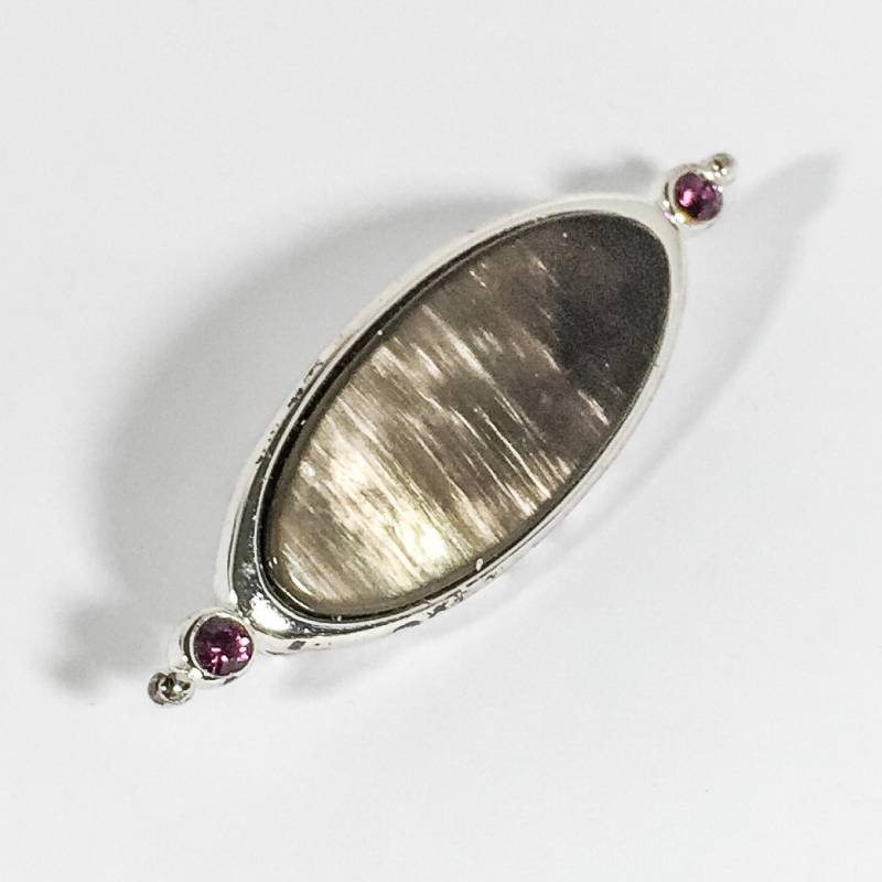 Vintage Signierte Monet Oval Brosche Simuliert Lucite Abalone, Amethyst Strass Akzente. Silberfarben 1950Er - 60Er Jahre Vintage Signierte Monet Oval Brosche Simuliert Lucite Abalone, Amethyst Strass Akzente. Silberfarben 1950Er - 60Er Jahre von BEXLEYDRIVEVINTAGE
