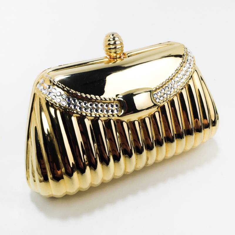 Vintge Y & S Gold + Strass Clamshell Minaudière Clutch Handtasche. Auswechselbare Henkel Und Kette Oder Als Tragen. Evc Vintge Y & S Gold + Strass Clamshell Minaudière Clutch Handtasche. Auswechselbare Henkel Und Kette Oder Als Tragen. Evc von BEXLEYDRIVEVINTAGE