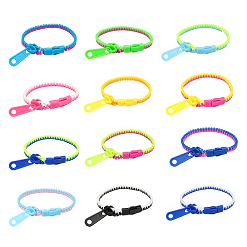 12 Stück Reißverschluss-Armbänder, Armbänder für Partys, Armbänder für Freundschaft, Kinder, Armbänder mit Reißverschluss, Party, Kinder für Geschenktaschen für Kinder,Ostern und Geschenke für Partys von BEYEQCEZ