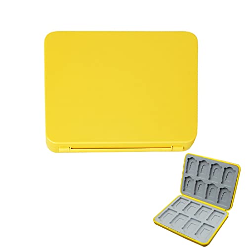 Game Card Aufbewahrungsbox Organizer, Game Card Aufbewahrungsbox für Switch Game Card,Tragbare Schutzhülle Switch OLED Game Memory Card Storage mit 16 Game Card Slots und 16 Micro SD Card Slots (Gelb) von BEYEQCEZ