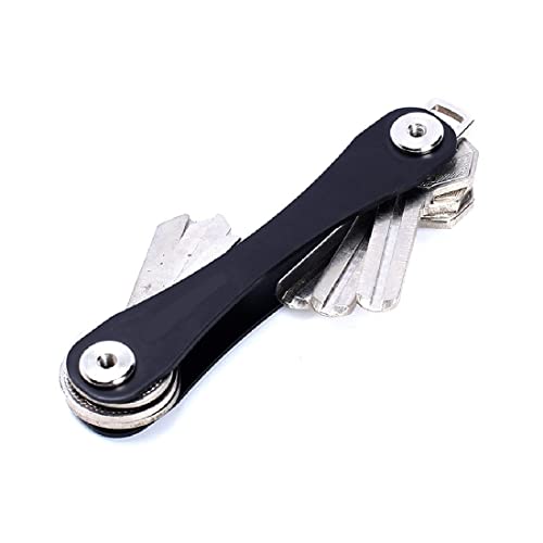 Key-Organizer, Schlüssel-Etui, Schlüsselhalter, Schlüsselbund Organizer, Schlüsselmäppchen, der kompakte Schüsselhalter und Anhänger-Organizer (bis zu 8 Schlüssel, Schwarz) von BEYEQCEZ