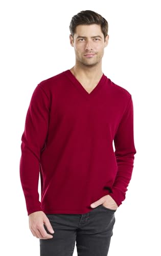 BEYOND FASHION Pullover aus 100 % reinem Kaschmir mit V-Ausschnitt für Herren - Rot - Groß von BEYOND FASHION