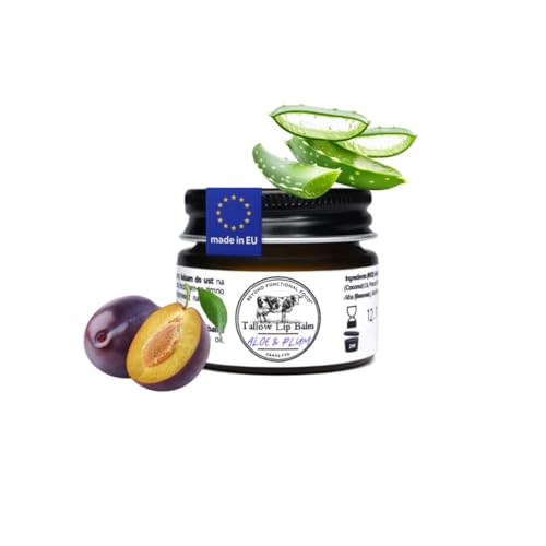 BEYOND FUNCTIONAL FOOD Beef Tallow Lip Balm im Glastiegel - Natürlicher Lippenbalsam für Damen &Herren - Lippenpflege für trockene Lippen - Rindertalg Lip Butter mit Aloe und Pflaumenöl - 15 ml BEYOND FUNCTIONAL FOOD Beef Tallow Lip Balm im Glastiegel - Natürlicher Lippenbalsam für Damen &Herren - Lippenpflege für trockene Lippen - Rindertalg Lip Butter mit Aloe und Pflaumenöl - 15 ml von BEYOND FUNCTIONAL FOOD