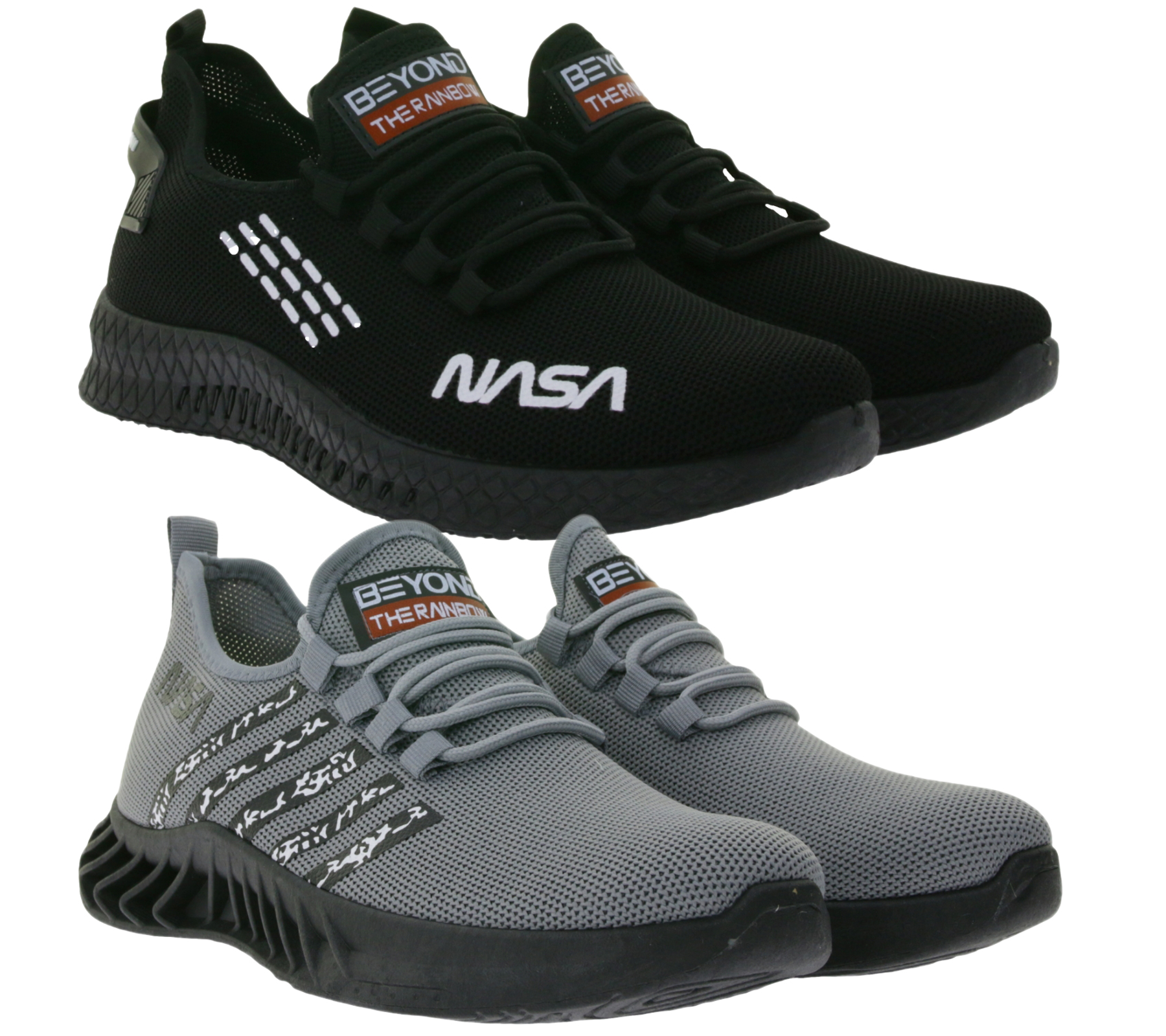 BEYOND THE RAINBOW Freizeit-Sneaker mit NASA Schriftzug Alltags-Schuhe Turnschuhe CSK206 in Schwarz oder Grau von BEYOND THE RAINBOW