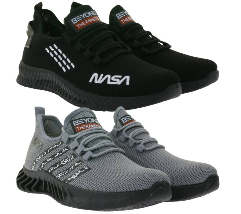 BEYOND THE RAINBOW Freizeit-Sneaker mit NASA Schriftzug Alltags-Schuhe Turnschuhe CSK206 in Schwarz oder Grau von BEYOND THE RAINBOW