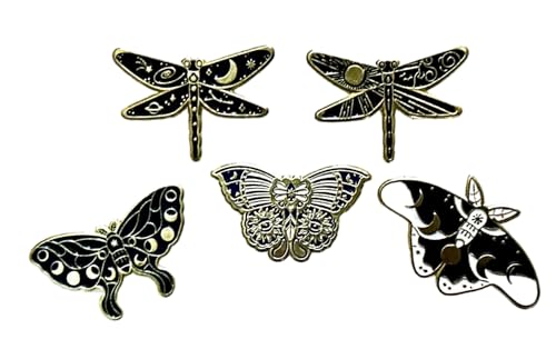 5 Stück Libelle Anstecknadel Schmetterling Anstecker Libelle und Schmetterling Insekten Brosche von Beyond