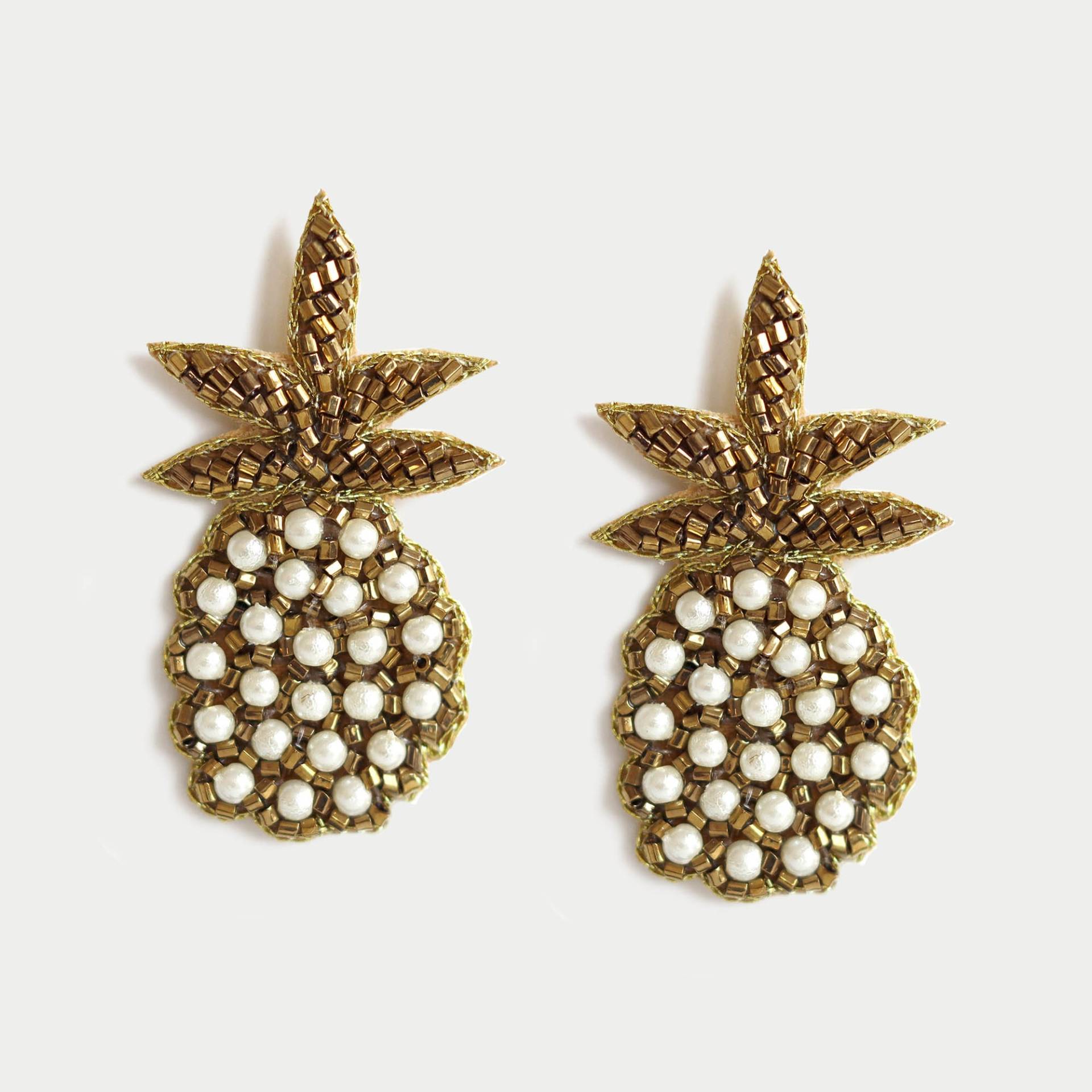 Ananas Perlen Statement Ohrringe, Frucht Einzigartige Frauen Modeschmuck von BEZALELnewyork