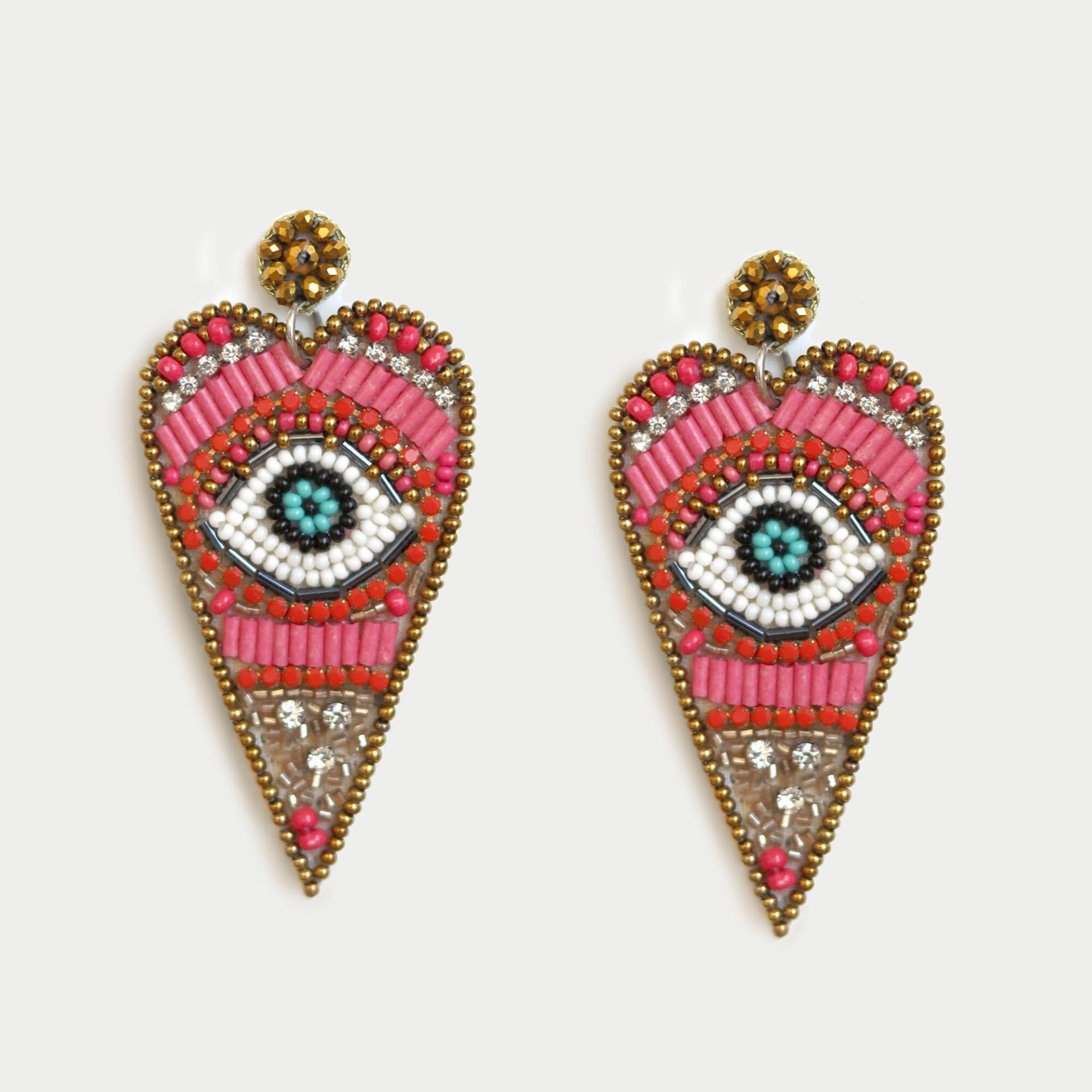 Herz Evil Eyes Ohrringe, Statement Einzigartige Frauen Mode Schmuck von BEZALELnewyork