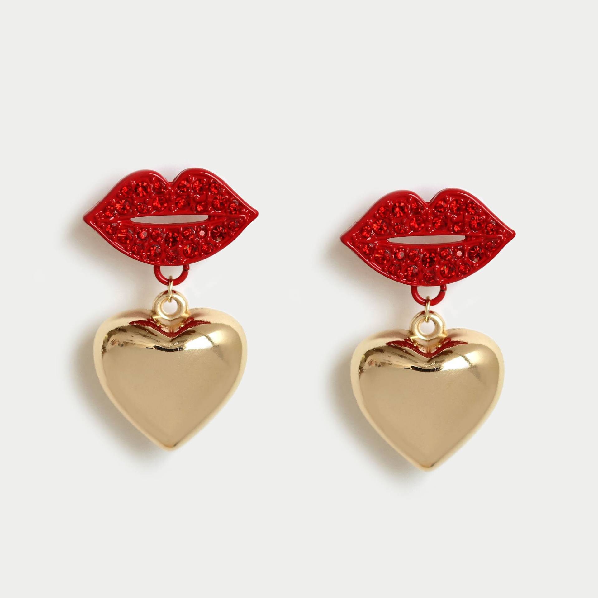 Lippen Mit Hearty Drop Statement Einzigartige Ohrringe, Frauen Mode Niedlichen Schmuck von BEZALELnewyork