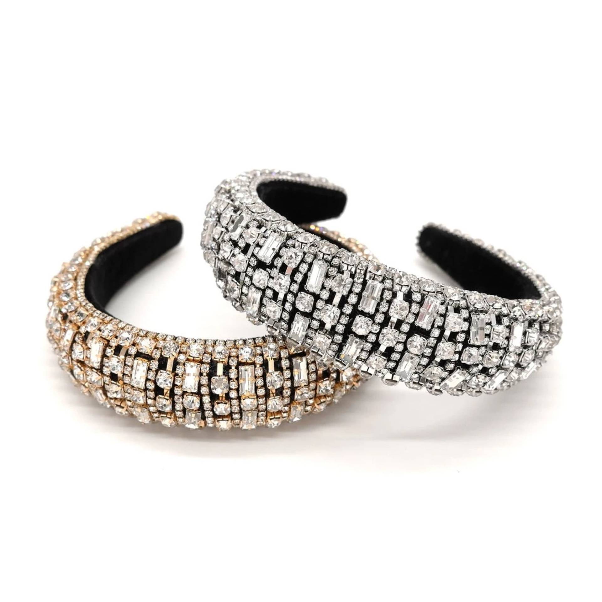 Sparkly Crystal Padded Stirnband Strass Kopf Party Glänzende Frauen Einzigartige Mode von BEZALELnewyork