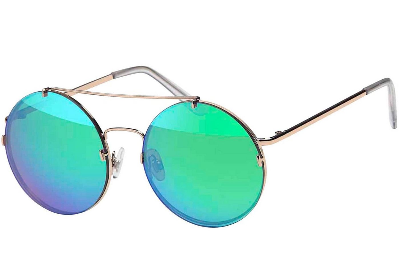 BEZLIT Eyewear Pilotenbrille Rundglas Designer Damen Sonnenbrille (1-St) mit verspiegelten, schwarz, balu-grün und blauen Linsen von BEZLIT Eyewear