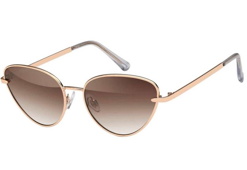 BEZLIT Eyewear Retrosonnenbrille Damen Sonnenbrille Rundglas (1-St) von dunkel braun ins helle braun von BEZLIT Eyewear
