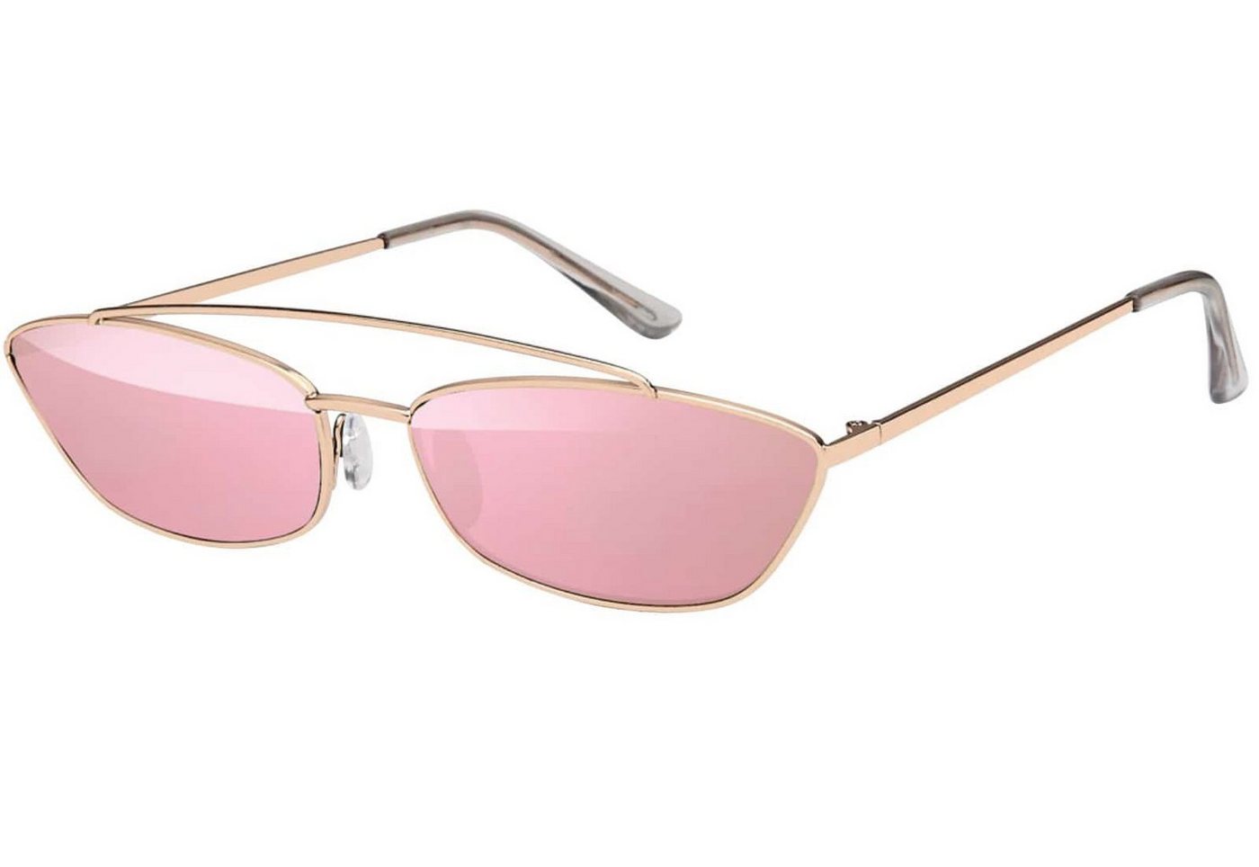 BEZLIT Eyewear Sonnenbrille Rundglas Designer Damen Sonnenbrille (1-St) mit schwarzen, rosa-grün, silber-verspiegelt und silber-hellblau von BEZLIT Eyewear