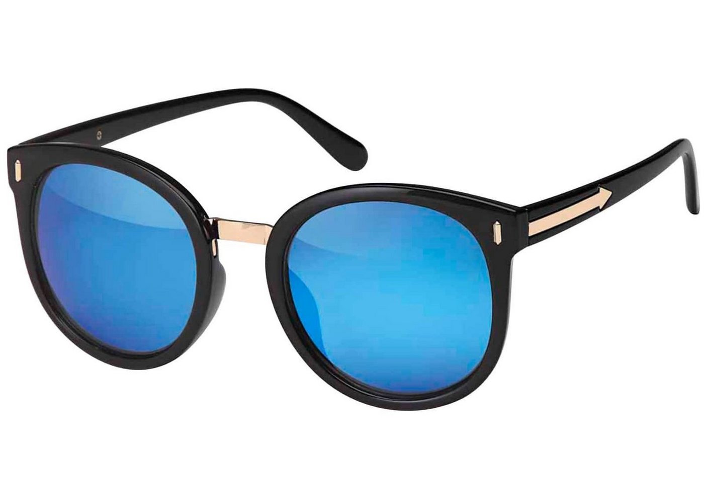 BEZLIT Eyewear Wayfarer Rundglas Designer Damen Sonnenbrille (1-St) mit blauen, grünen und rosa Linsen von BEZLIT Eyewear