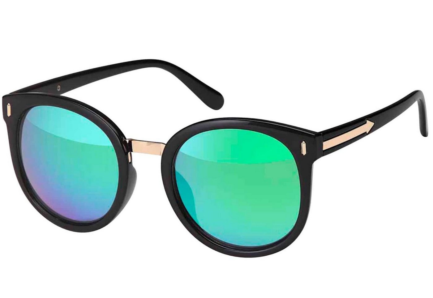 BEZLIT Eyewear Wayfarer Rundglas Designer Damen Sonnenbrille (1-St) mit blauen, grünen und rosa Linsen von BEZLIT Eyewear