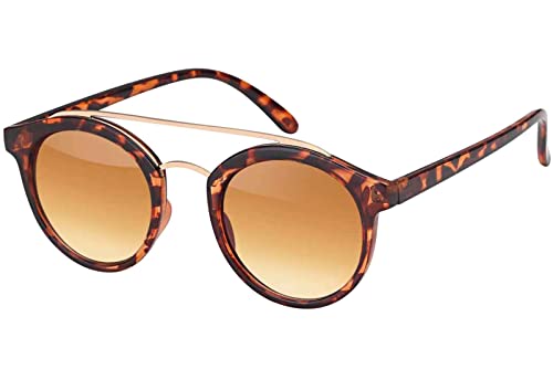 BEZLIT Damen Deppelsteg Designer Sonnenbrille Braun Leopard von BEZLIT