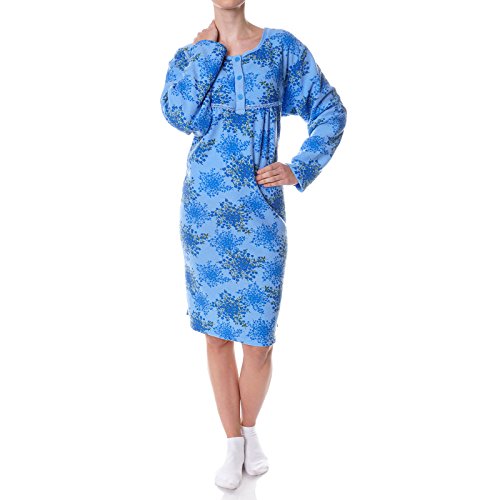 BEZLIT Damen Nachthemd Schlafshirt Nighty Sleepshirt Negligee 21692 Blau 3XL von BEZLIT