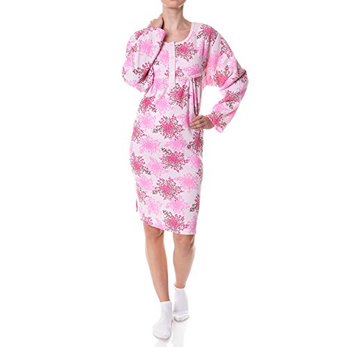 BEZLIT Damen Nachthemd Schlafshirt Nighty Sleepshirt Negligee 21692 Rosa 2XL von BEZLIT