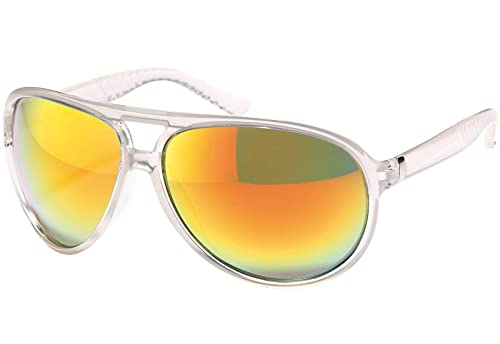 BEZLIT Damen Sonnenbrille Rundglas Piloten Designer Verspiegelt Brille 30419 Rot Schwarz Weiß von BEZLIT