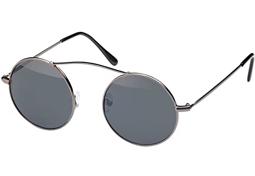 BEZLIT Herren Sonnenbrille Rund Retro Verspiegelt Silber von BEZLIT