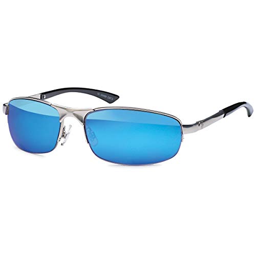 BEZLIT Herren Sonnenbrille Sport Rad Brille Biker Rund Oval 80er Nerd Brillen 479 Blau von BEZLIT