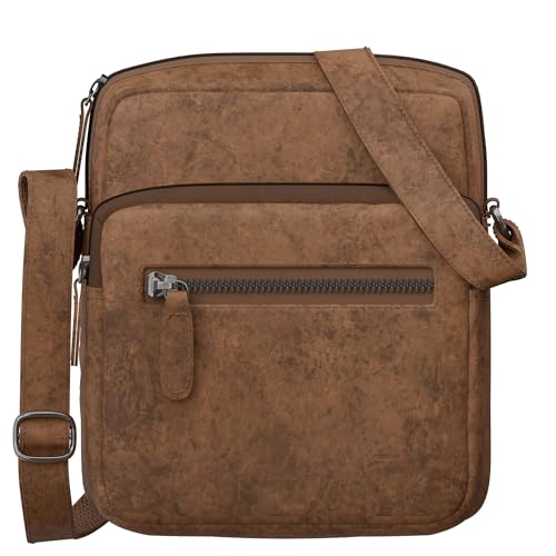 BEZLIT Herren Umhängetasche Leder Italien Schultertasche 30653 Camel von BEZLIT