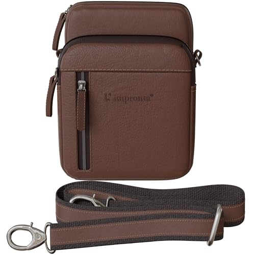 BEZLIT Herren Umhängetasche Leder Italien Schultertasche Männer Reißverschlussfächer Verstellbarer Gurt 30639 Testa di Moro Dunkelbraun BEZLIT Herren Umhängetasche Leder Italien Schultertasche Männer Reißverschlussfächer Verstellbarer Gurt 30639 Testa di Moro Dunkelbraun von BEZLIT