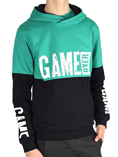 BEZLIT Jungen Kinder Hoodie Kapuzenpullover Game Over 30043 Grün 116 von BEZLIT