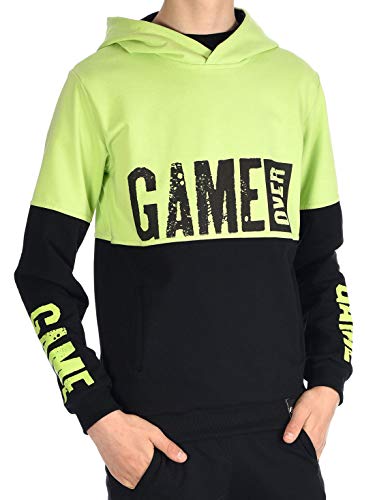 BEZLIT Jungen Kinder Hoodie Game Over 30043 Hellgrün 128 von BEZLIT