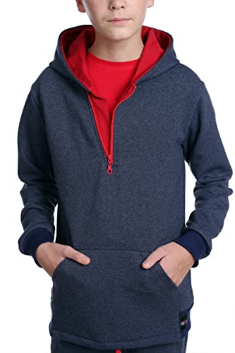 BEZLIT Jungen Pullover mit Kapuze meliert Blau 146 von BEZLIT