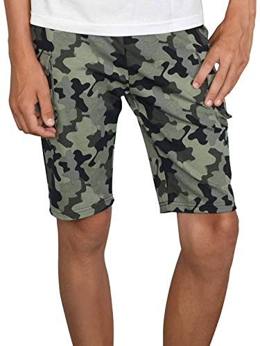 BEZLIT Jungen Shorts Kinder Kurze-Hose Cargo Capri Short Hosen Strech 30079 Olivegrün-Camouflage 140/146 von BEZLIT