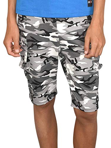 BEZLIT Jungen Shorts Kinder Kurze-Hose Cargo Capri Short Hosen Strech 30079 Schwarz-Camouflage 140/146 von BEZLIT