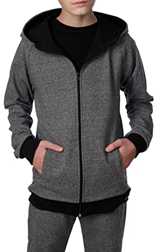 BEZLIT Jungen Sweatjacke mit Kapuze meliert Schwarz 140 von BEZLIT