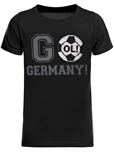 BEZLIT Jungen WM T-Shirt GO Germany EM 2024 Deutschland Wende-Pailletten 22687 Schwarz Größe 104 cm von BEZLIT