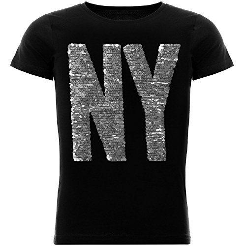 BEZLIT Jungen Wende-Pailletten T-Shirt Tollen Motiv 22029 Schwarz Größe 128 von BEZLIT