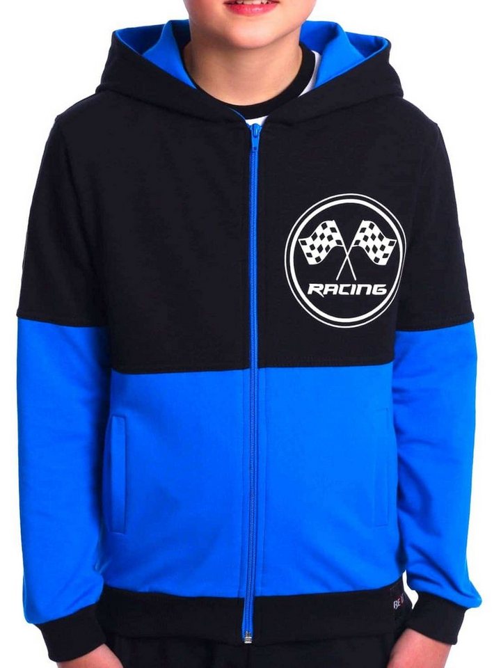 BEZLIT Kapuzensweatjacke Jungen Sweatjacke mit Motiv Druck (1-tlg) zwei farbig, Rennfahnen von BEZLIT