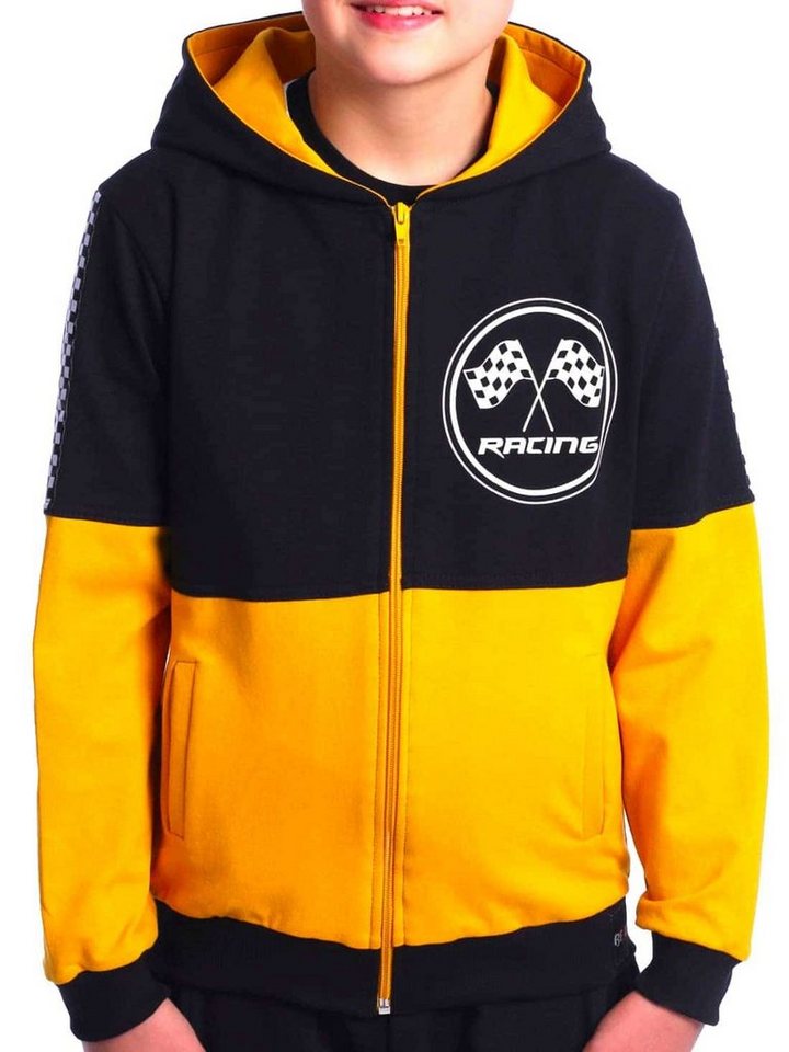 BEZLIT Kapuzensweatjacke Jungen Sweatjacke mit Motiv Druck (1-tlg) zwei farbig, Rennfahnen von BEZLIT