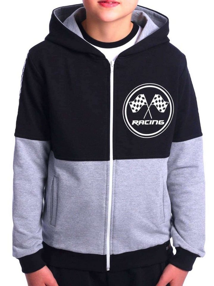 BEZLIT Kapuzensweatjacke Jungen Sweatjacke mit Motiv Druck (1-tlg) zwei farbig, Rennfahnen von BEZLIT