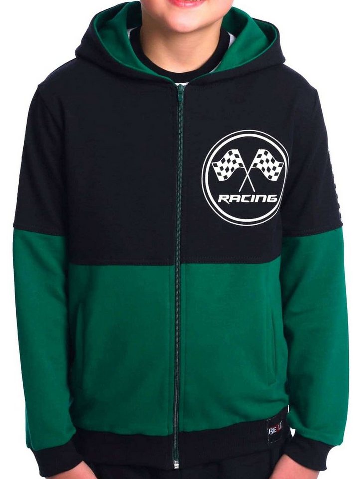 BEZLIT Kapuzensweatjacke Jungen Sweatjacke mit Motiv Druck (1-tlg) zwei farbig, Rennfahnen von BEZLIT