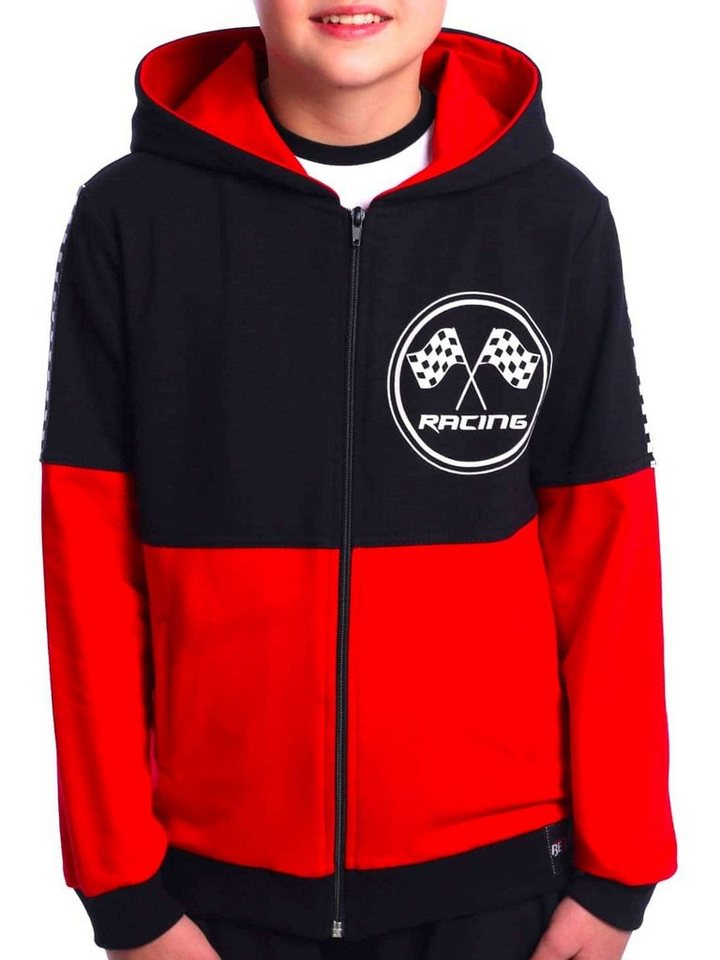 BEZLIT Kapuzensweatjacke Jungen Sweatjacke mit Motiv Druck (1-tlg) zwei farbig, Rennfahnen von BEZLIT