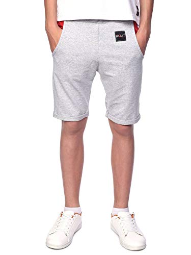 BEZLIT Kinder Jungen Shorts Kurze-Hose Bermuda Capri-Short Hosen Strech 30069 Grau-Rot 164 von BEZLIT