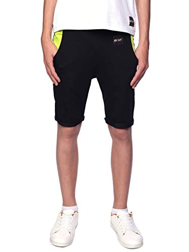 BEZLIT Kinder Jungen Shorts Kurze-Hose Bermuda Capri-Short Hosen Strech 30069 Schwarz-Hellgrün 128/134 von BEZLIT