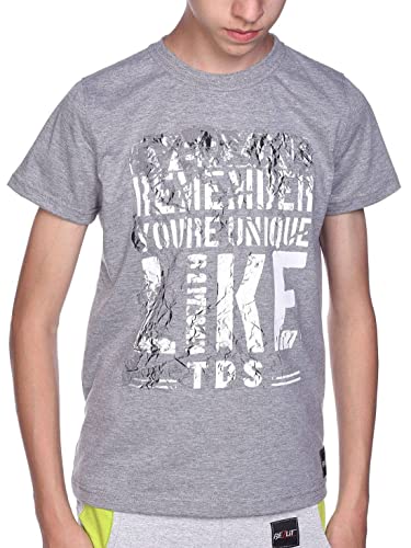 BEZLIT Kinder Jungen T-Shirt Bluse-n Kurz-Arm Shirts Print-Motiv 30066 Grau 152/158 von BEZLIT