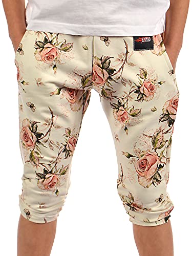 BEZLIT Kinder Mädchen Capri Pump Bermuda Shorts 3/4 Kurze Hose 30338 Creme-Blumen 164 von BEZLIT